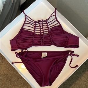 BECCA Women's Strappy Purple Bikini